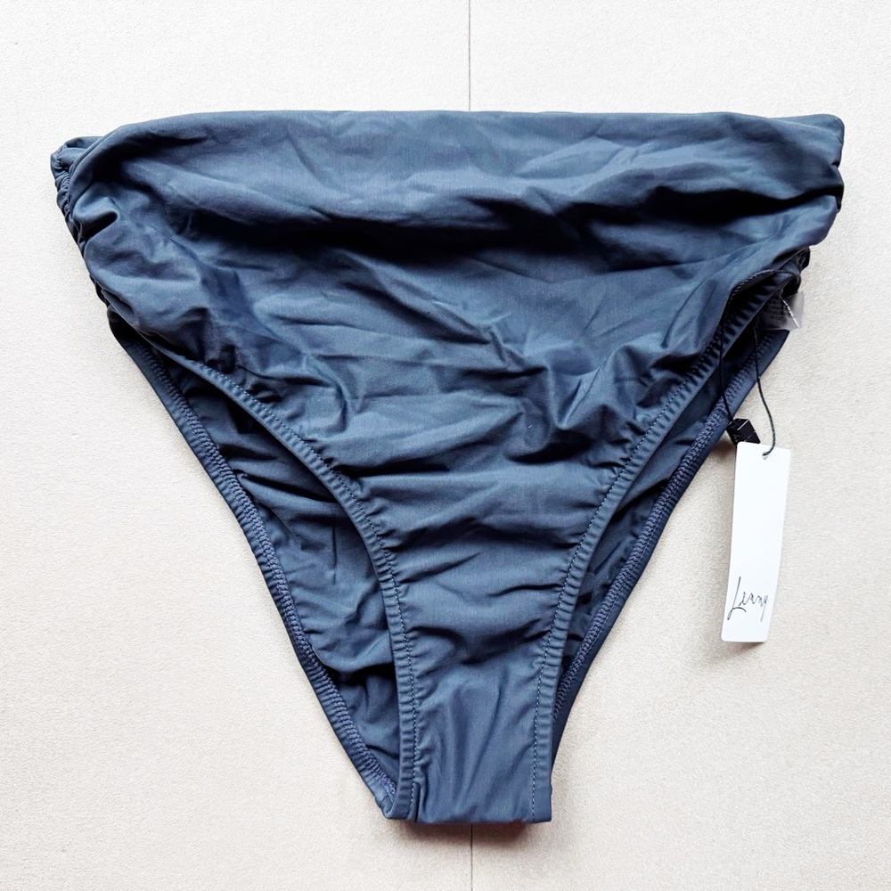 NWT Lenny Niemeyer Grey Ruched Bikini Bottom
